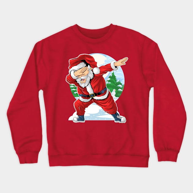 Dabbing Santa Crewneck Sweatshirt by SpottydoggCreatives